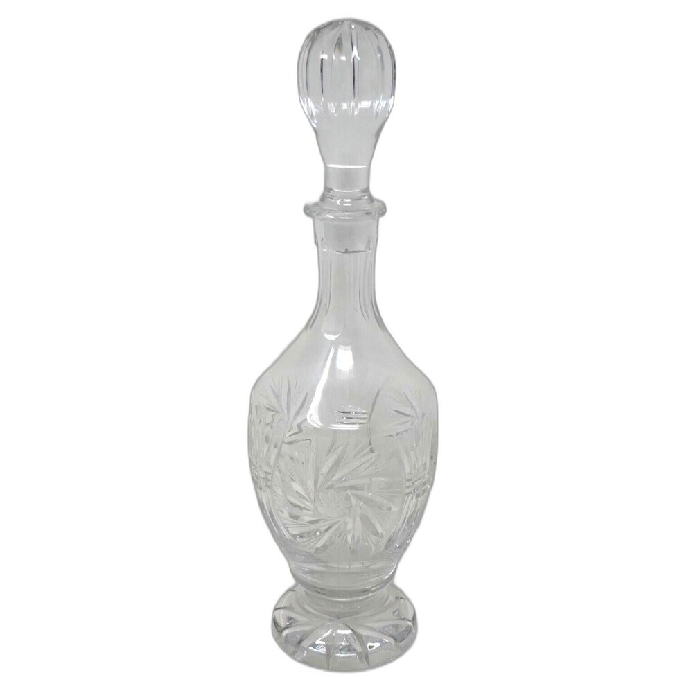 Bohemian Hand Cut Crystal Wine Decanter with Stopper